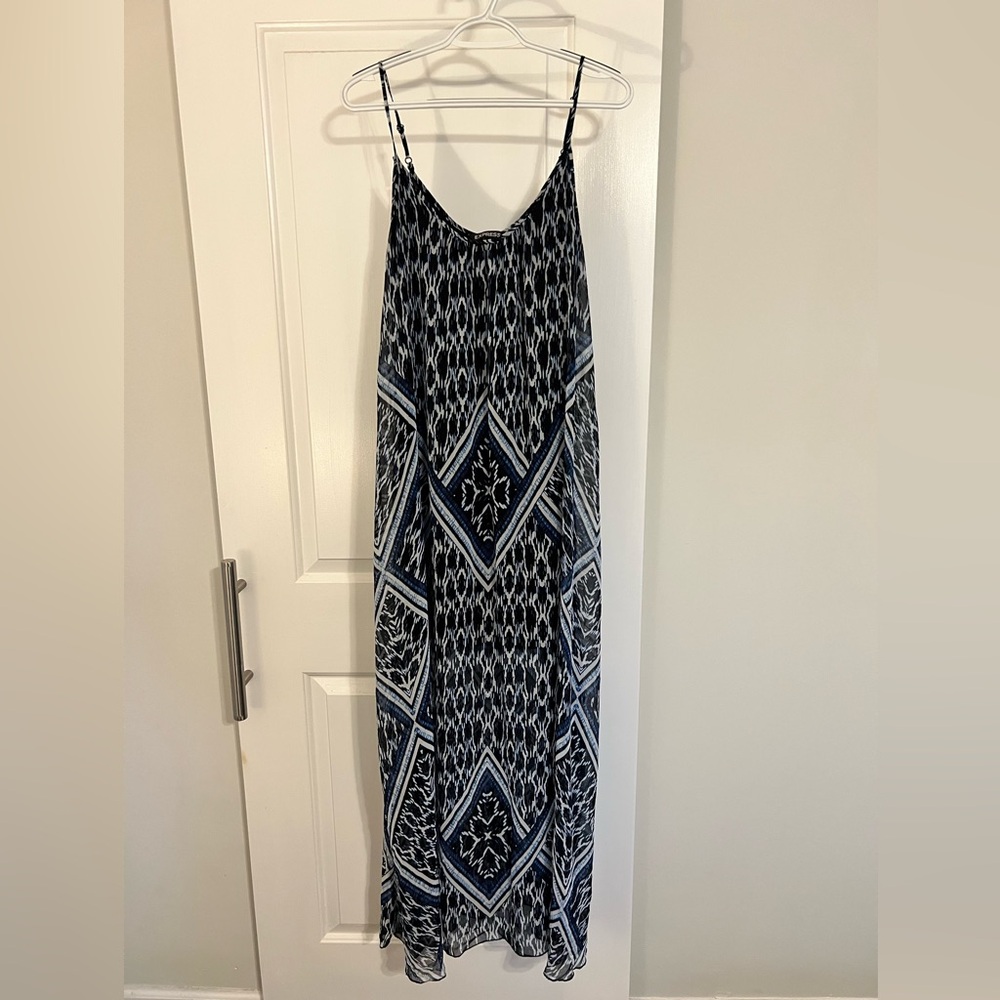 Blue and White Maxi Dress